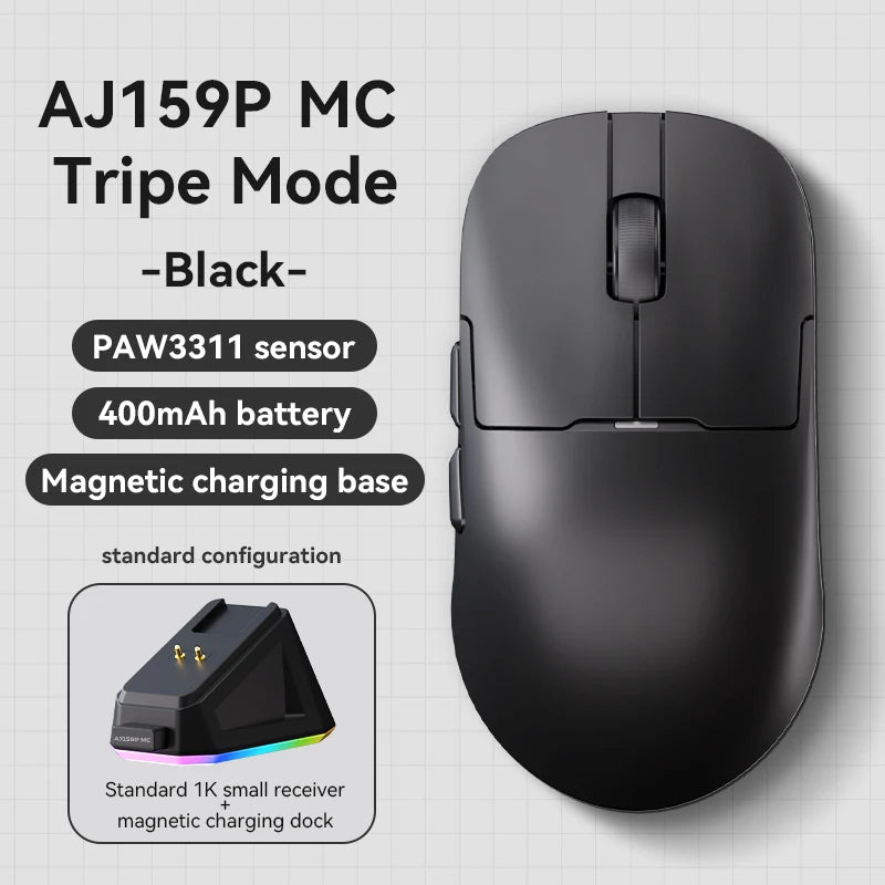AJAZZ AJ159 APEX/AJ159PRO Wireless Gamer Mouse with RGB Magnetic Charging Base Lightweight  AJ159P Gaming Mouse for PC Laptop HHFMpro