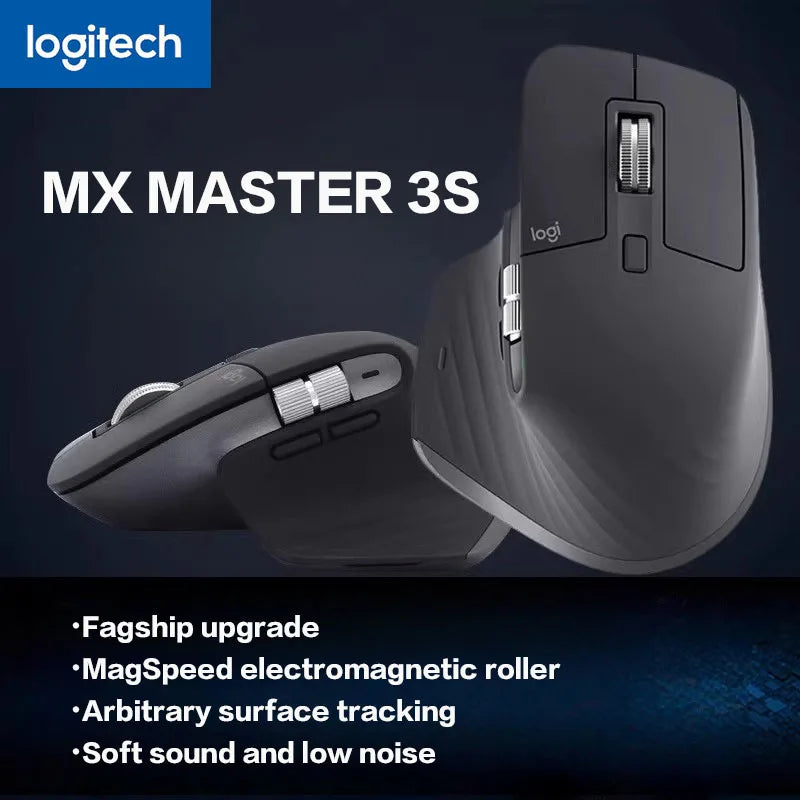 Logitech MX Master 3S Wireless Bluetooth Mouse Business Office Softtone Mouse Ergonomic Business Office Mouse HHFMpro