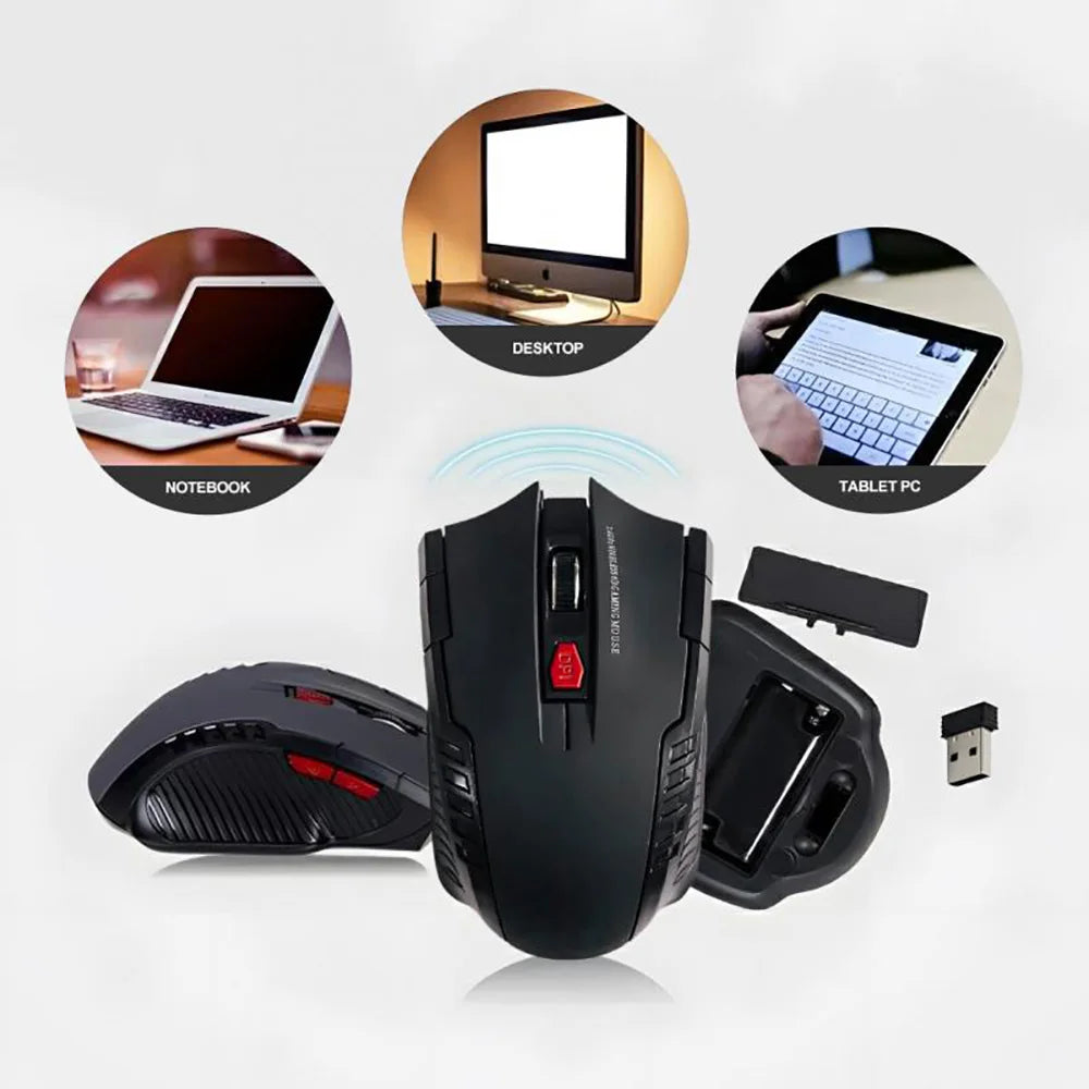 2.4G Wireless Mouse USB Receiver 6 Buttons Professional Optical Wireless Mouses USB Right Scroll Mice for Laptop PC Gamer HHFMpro