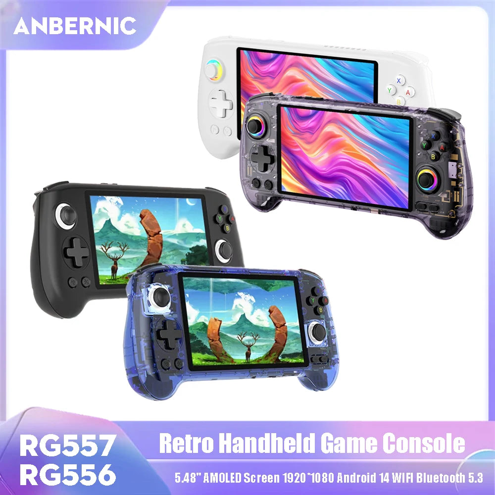ANBERNIC RG557 RG556 Handheld Game Console Video Gaming Player 5.48" AMOLED Screen 1920*1080 Android 14 WIFI Bluetooth 5.3 HHFMpro