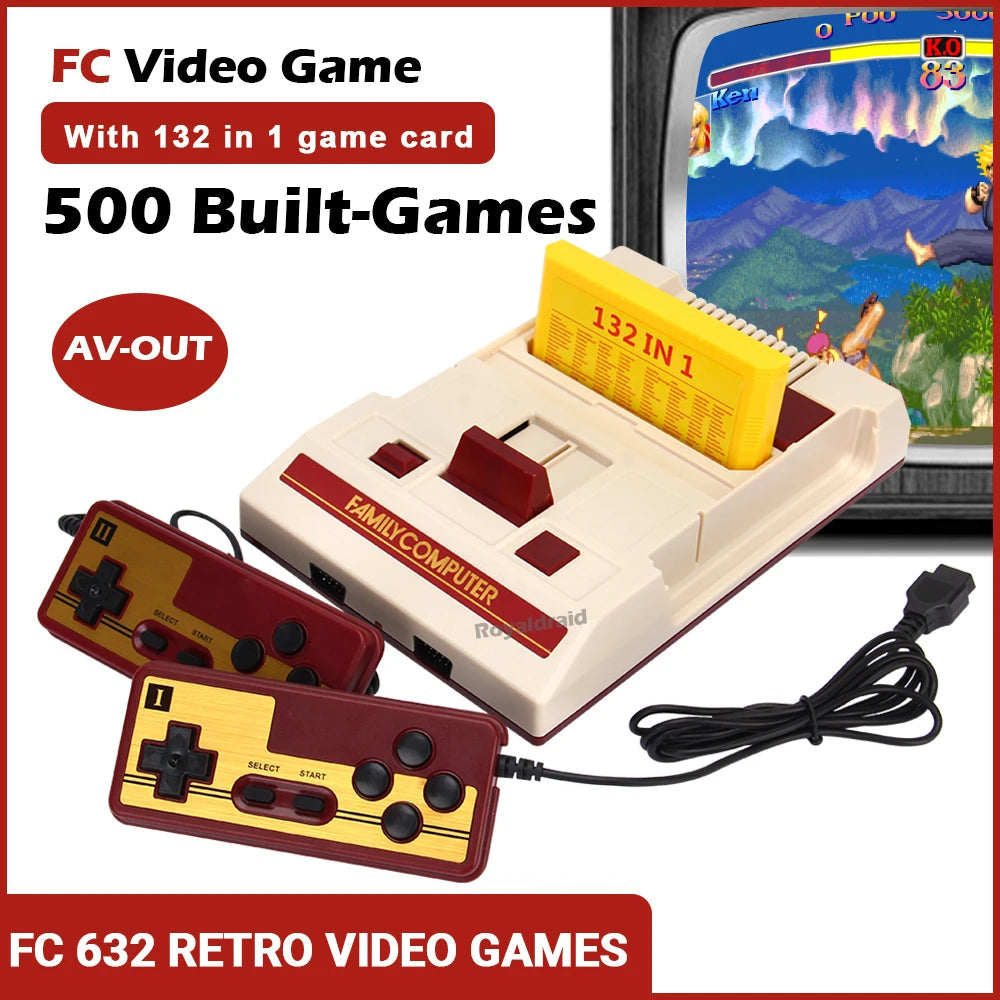 8 Bit Video Game Console Built in 500 Classic Games Family Computer TV Game Console Support Game Cartridge For FC Retro Gaming HHFMpro