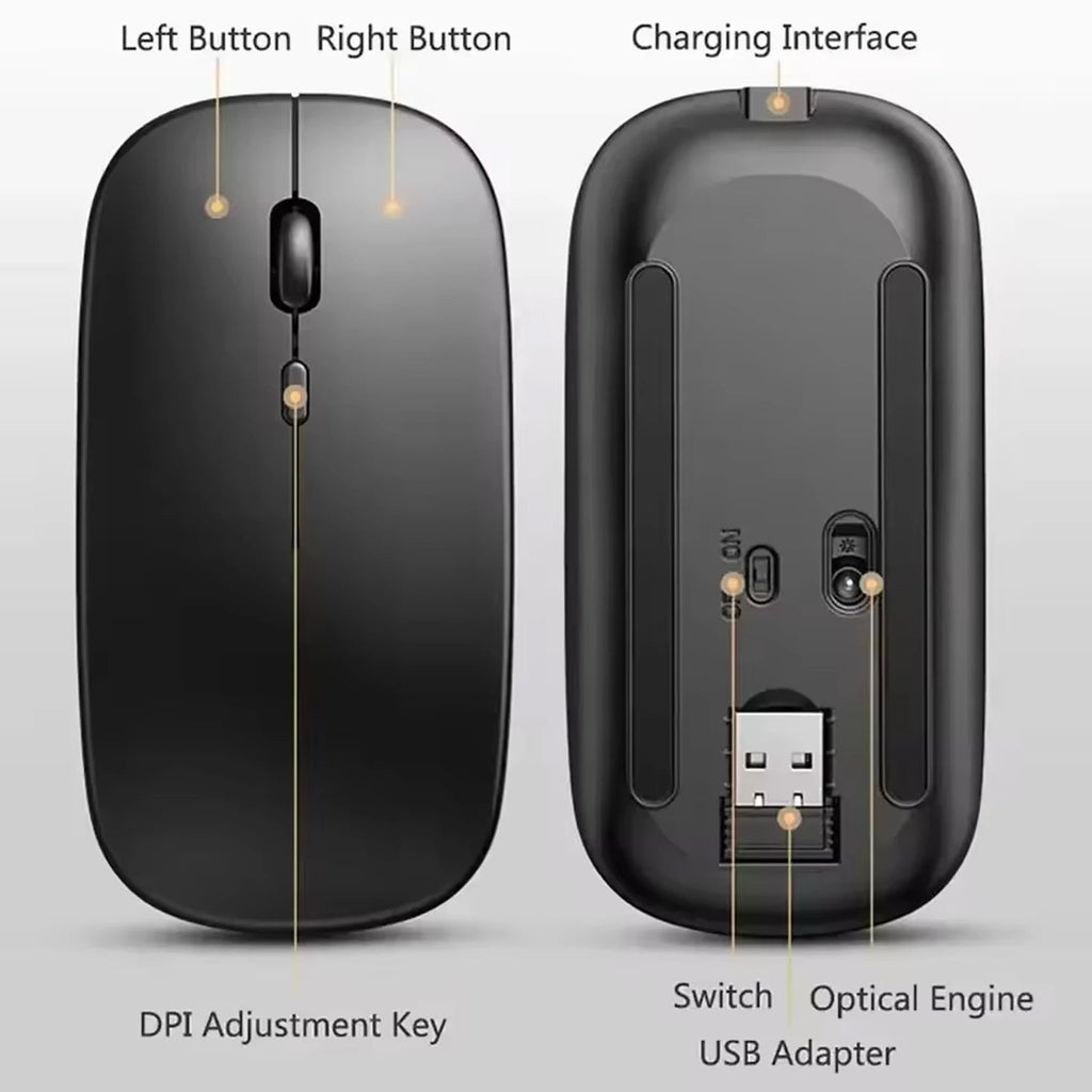 New Rechargeable Wireless Gaming Mouse Portable Ergonomic Quiet And Magical Suitable For Portable Computers Tablets IPAD Phone HHFMpro