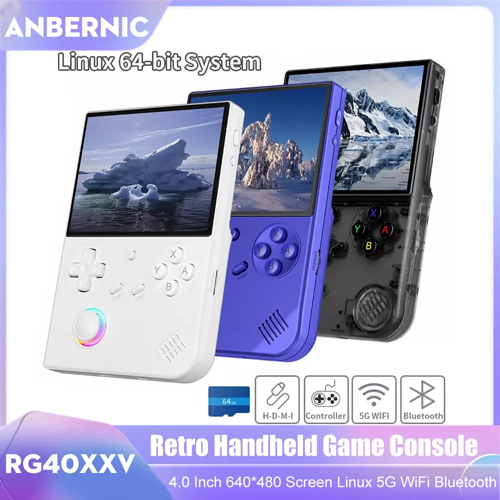 RG40XXV Retro Handheld Game Console 4.0 Inch 640*480 Screen Linux System 5G WiFi Bluetooth HDMI TV Output Video Game Player HHFMpro