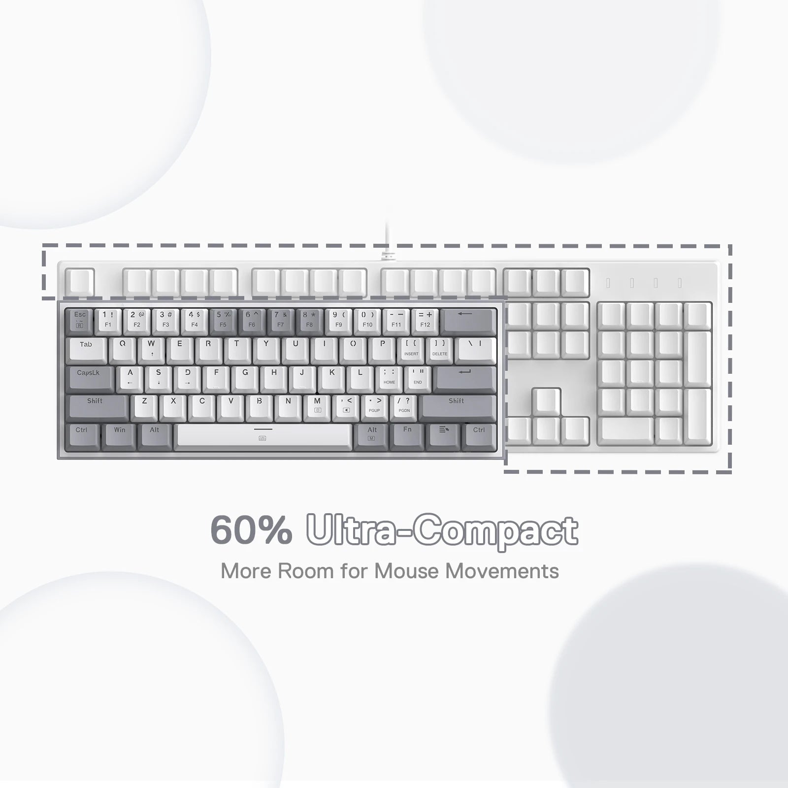 Redragon K617 Fizz 60% Wired RGB Gaming Keyboard, 61 Keys Hot-Swap Compact Mechanical Keyboard Red Switch HHFMpro